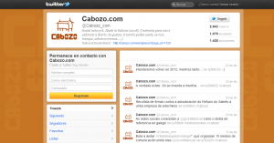 Conta de Cabozo no Twitter