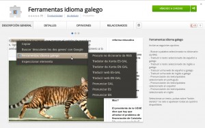 Extensión "ferramentas lingua galega" para Google Chrome